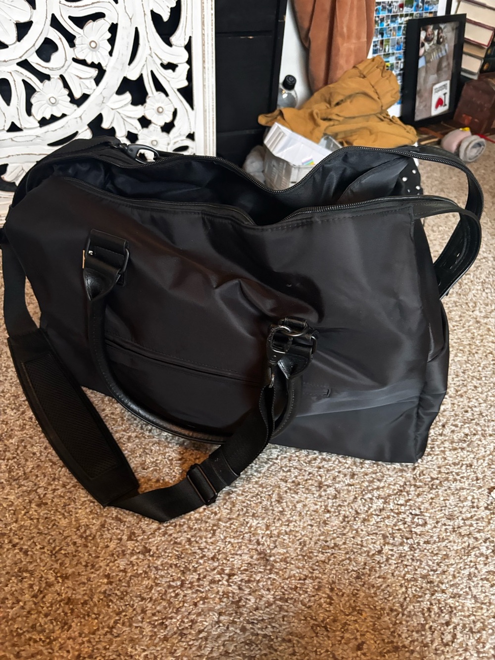 Beis Black Travel Duffel Bag